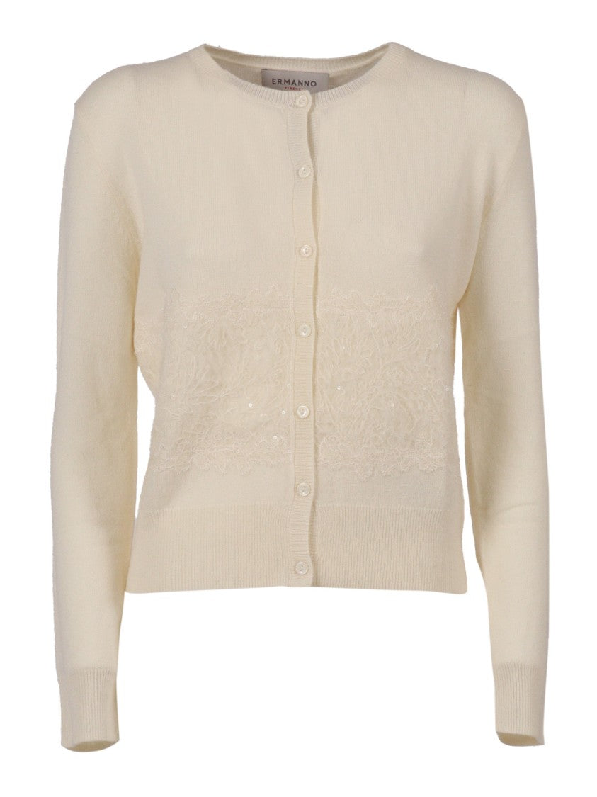 Ermanno Scervino Fine Knit Wool And Cashmere Cardigan