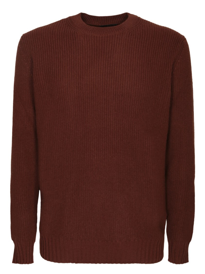 Dell'oglio Brown Round Neck Pullover