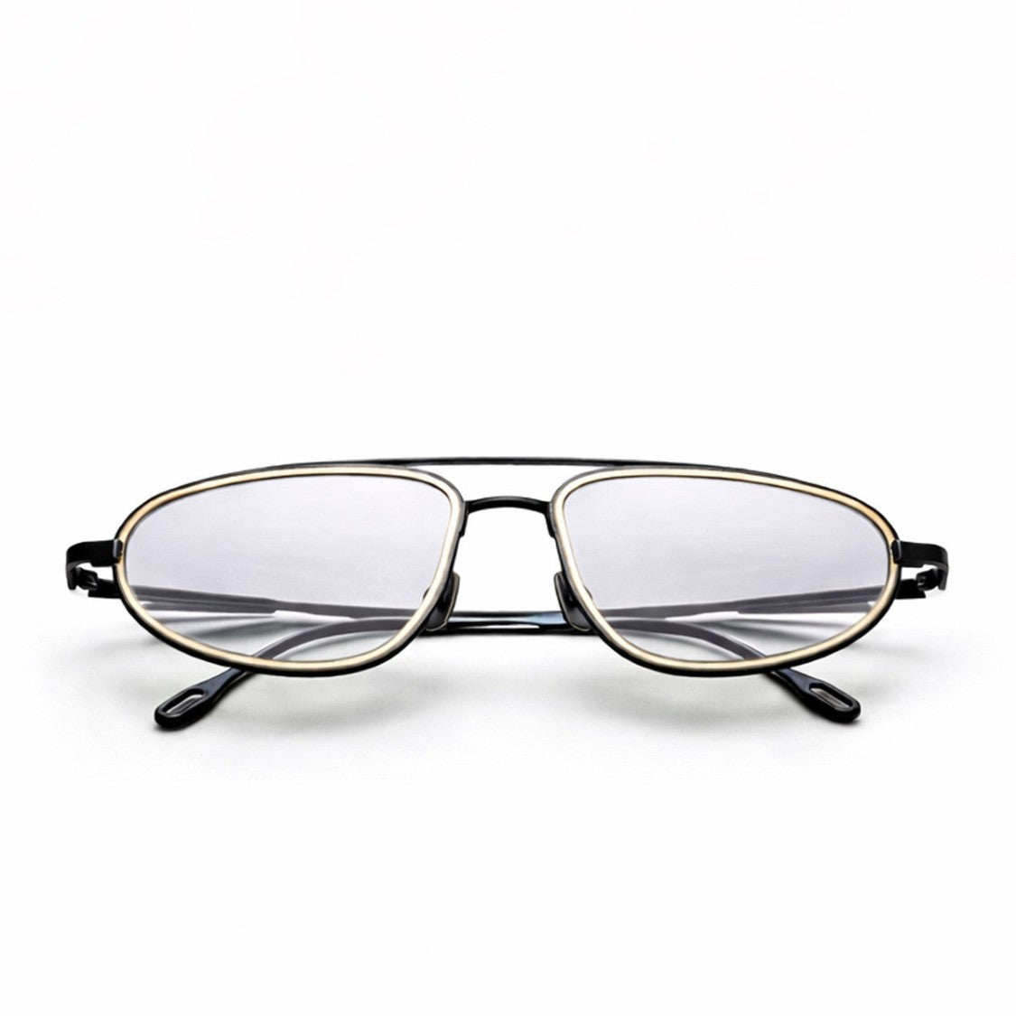 Capote Eyewear Antique Silver C009 Paper Clip Titanium Rectangular Sunglasses