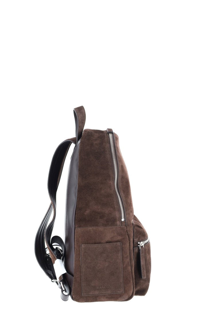 Orciani Suede Leather Handcrafted Urban Backpack