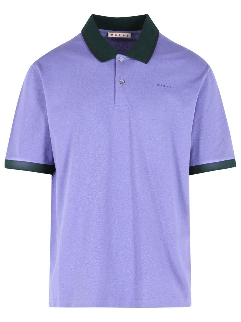 Marni Purple Cotton Polo Shirt