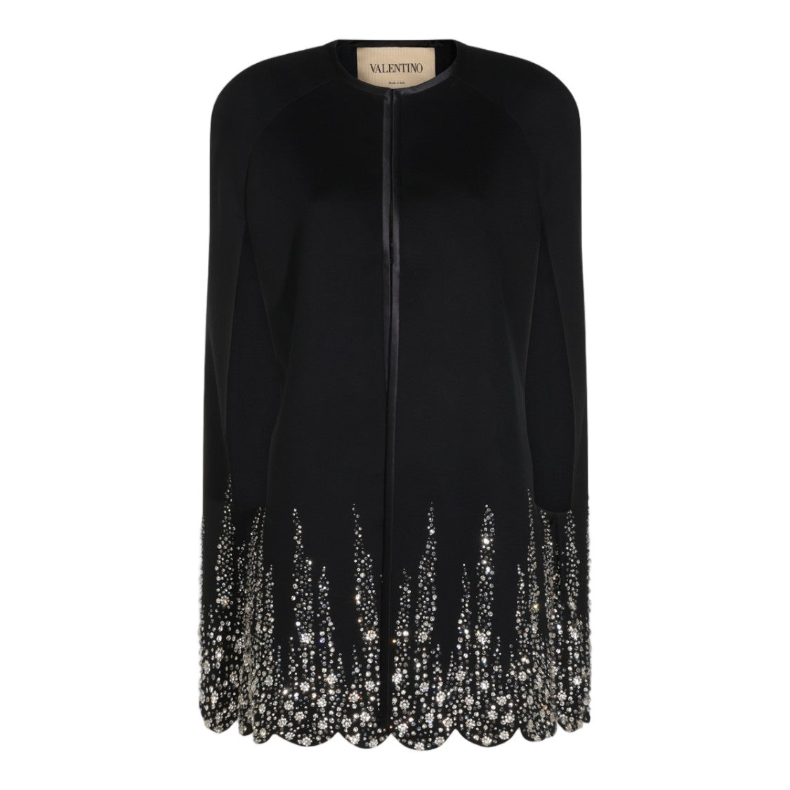 Valentino Embellished Scalloped Hem Cape With Intricate Detailing
