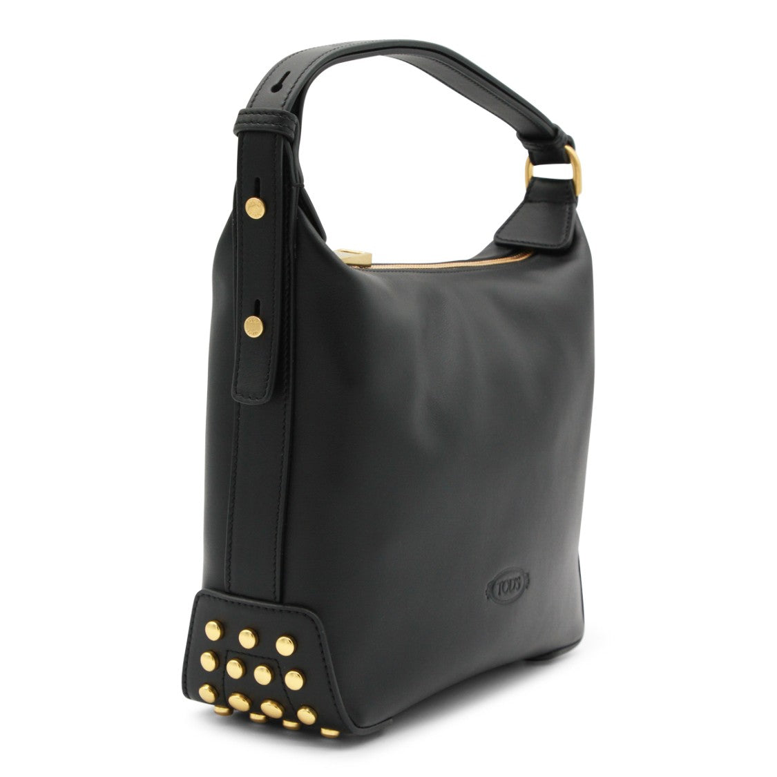 Tod's Black Studded Gold-Tone Leather Shoulder Bag