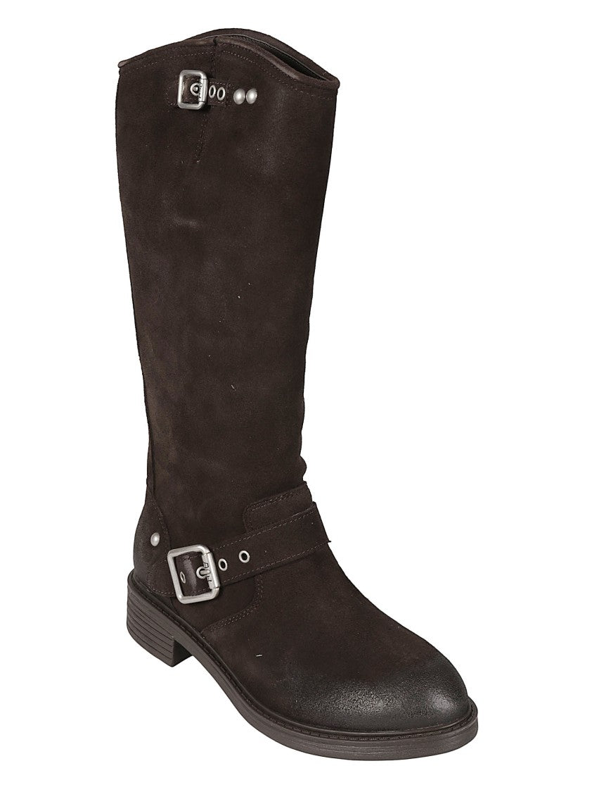 Ash Freesia Mid-Calf Buckled Suede Boots