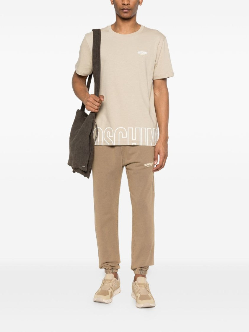 Moschino Beige Logo Lettering T-Shirt