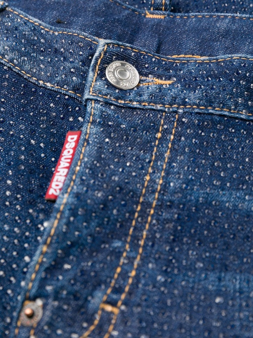 Dsquared2 Studded Cropped Skinny-Fit Jeans