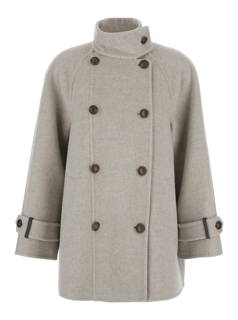 Brunello Cucinelli Double-Breasted Outerwear With High Collar