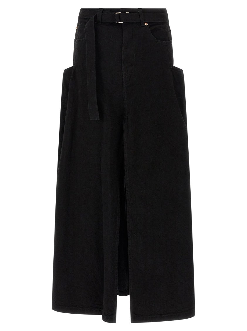 Sacai Trompe L'oeil Denim Skirt With Removable Belt