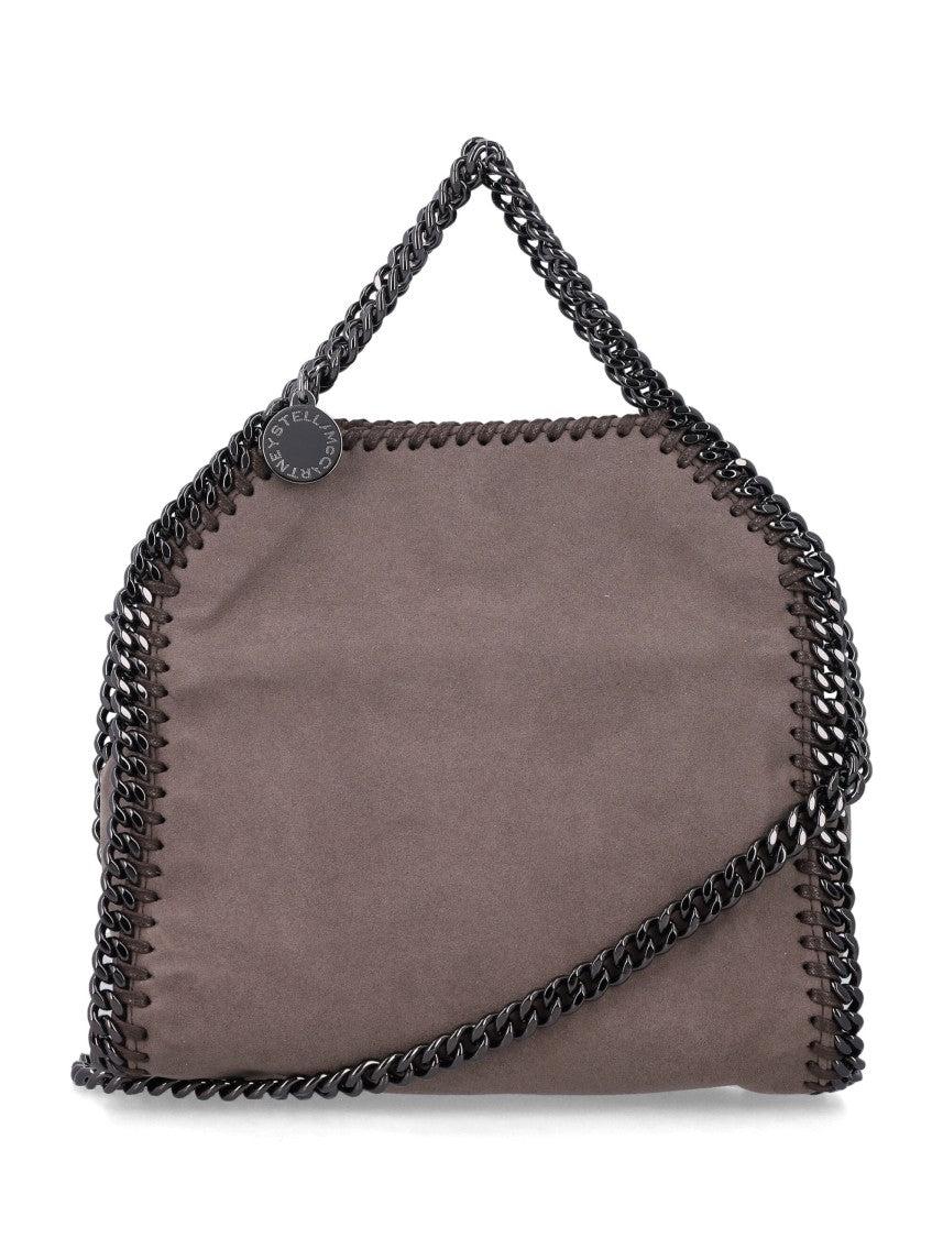 Stella Mccartney Suede-Like Tiny Shoulder Bag With Silver Diamond-Cut Chain