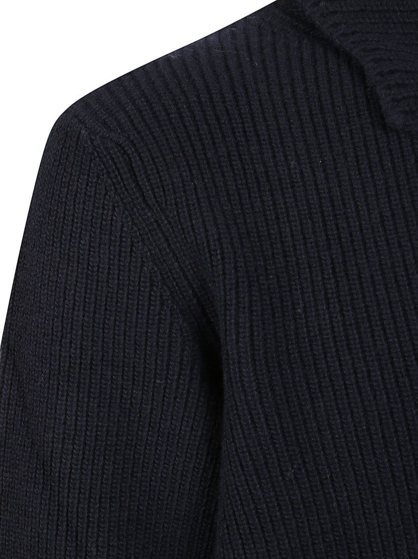 Ballantyne Ribbed Knit Sweater With Deep V-Neck