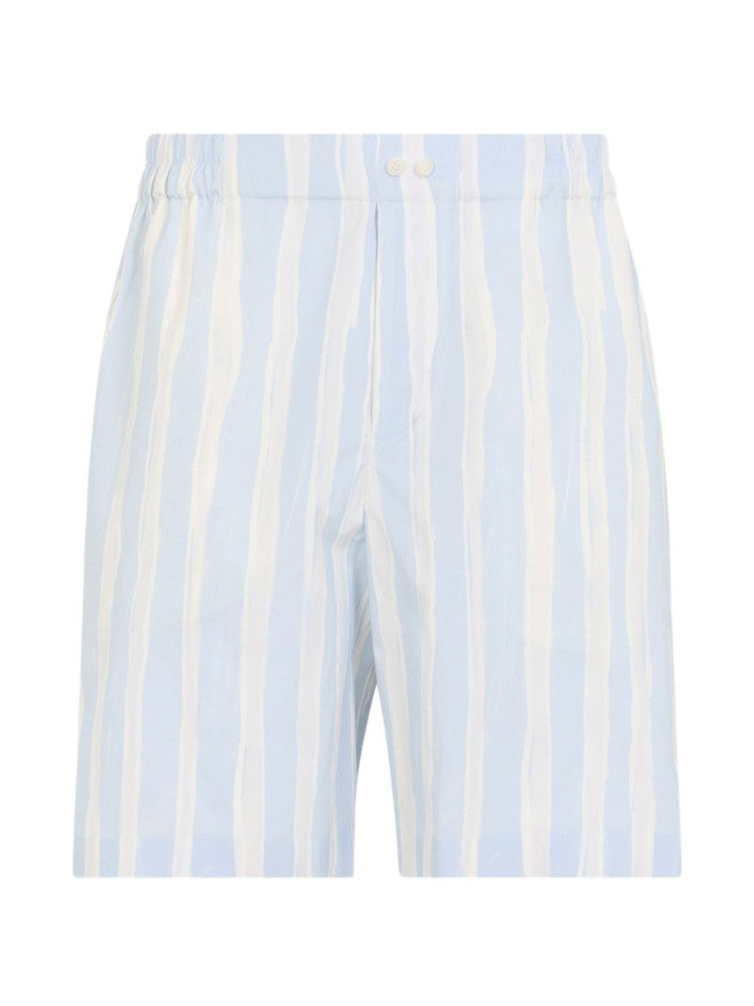 Jacquemus Light Blue Striped Shorts