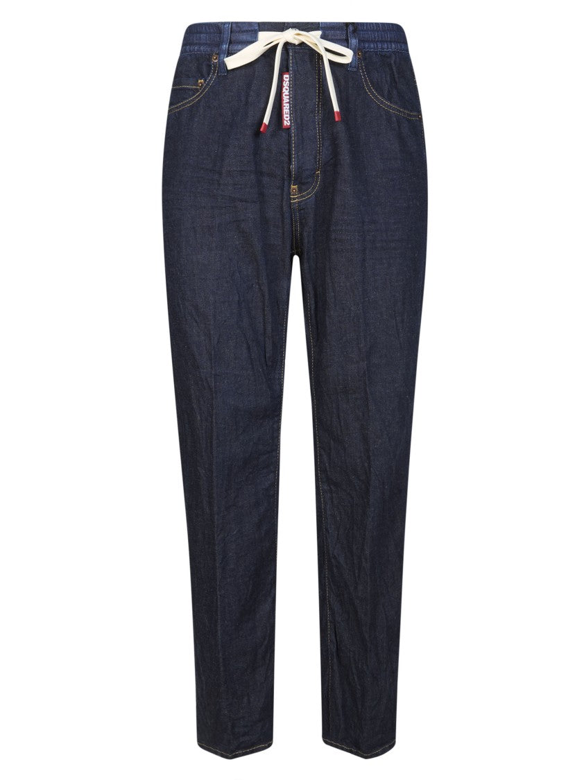 Dsquared2 Dark Indigo Elastic Waist Drawstring Jeans