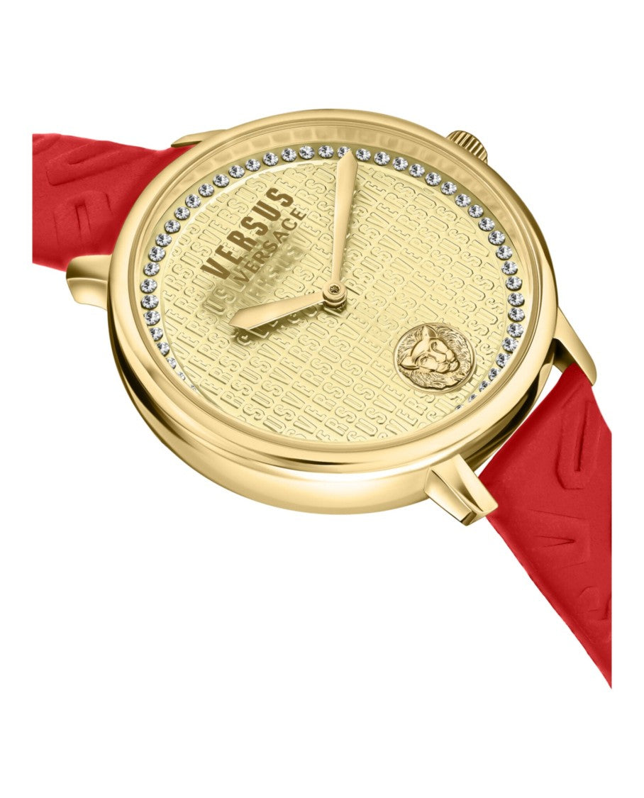 Versus Versace La Villette Crystal Leather Watch