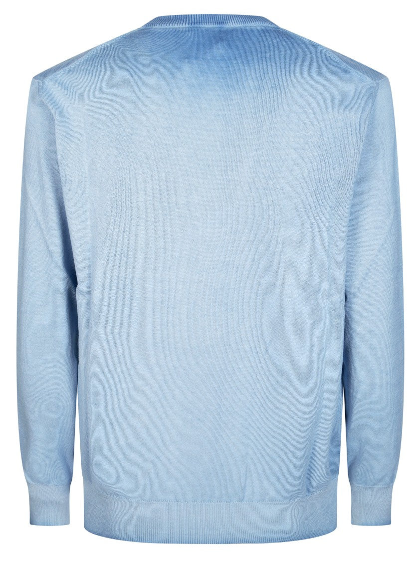 Altea Light Blue Rasato Crewneck Sweater