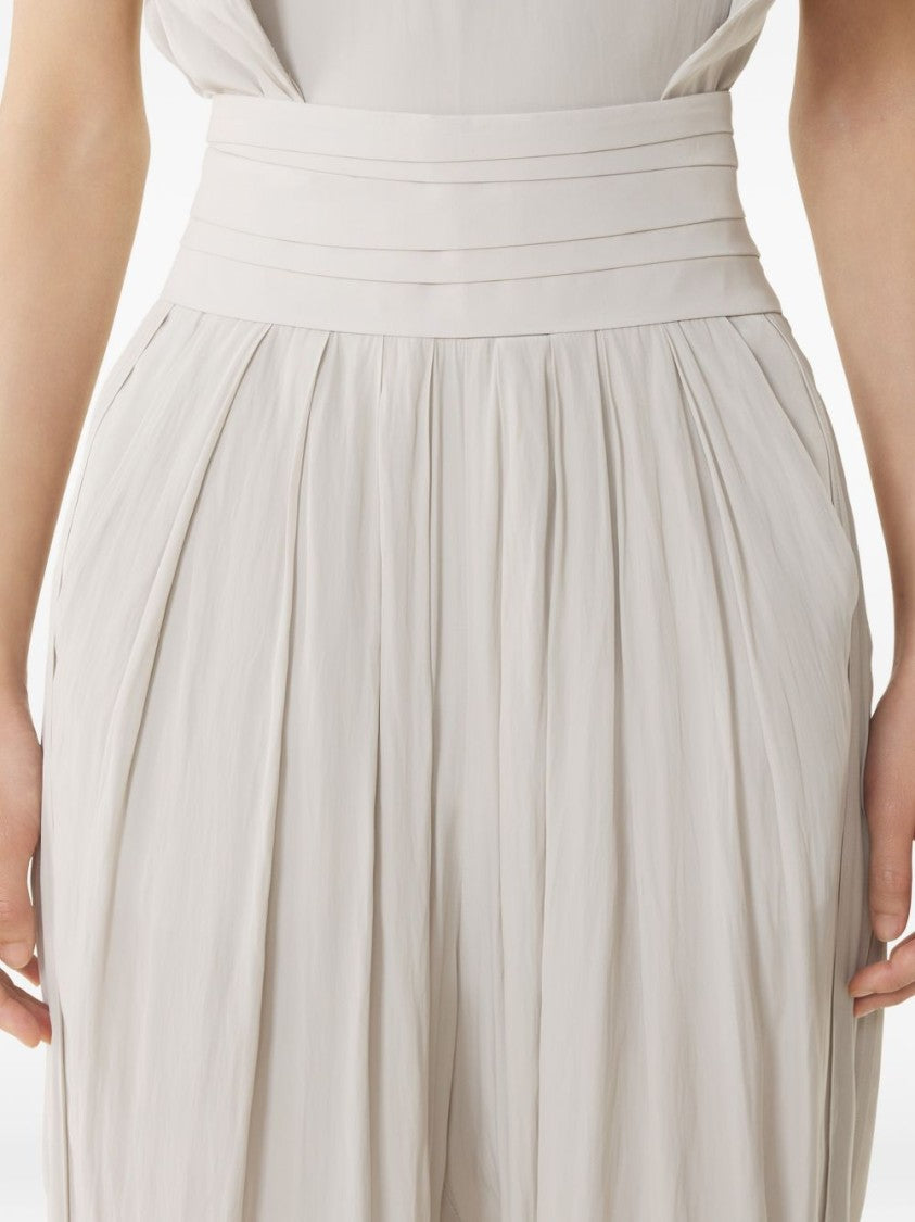 Lanvin Off-White Pleated Detail High-Waist Trousers
