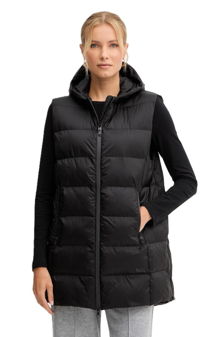 Max Mara Quilted Black Padded Gilet With Hood