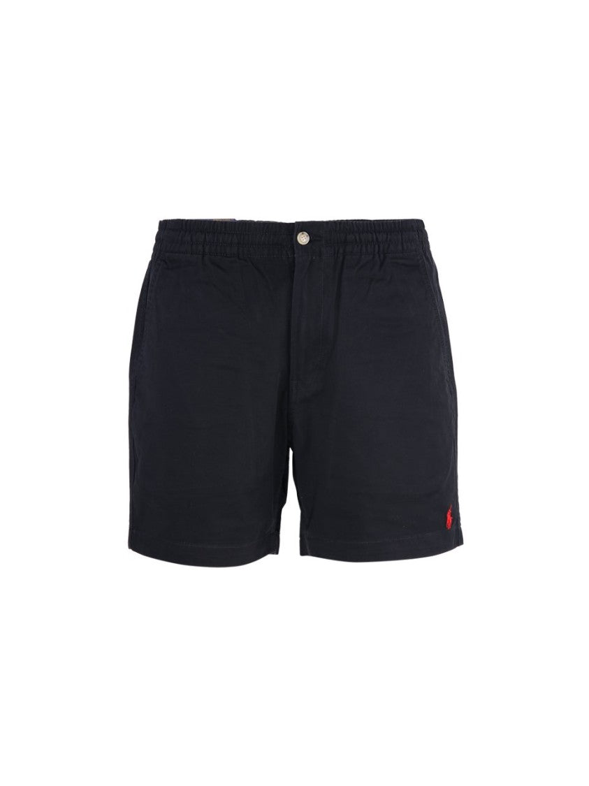 Polo Ralph Lauren Classic Black Shorts With Elastic Waistband And Subtle Branding