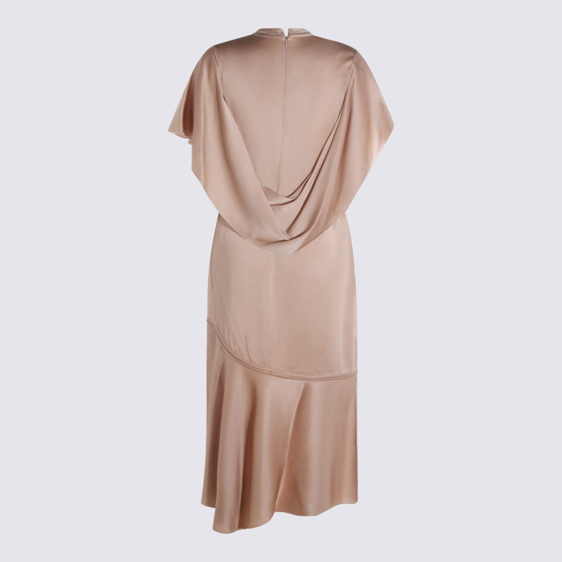 Fabiana Filippi Beige Midi Dress With Asymmetrical Hem