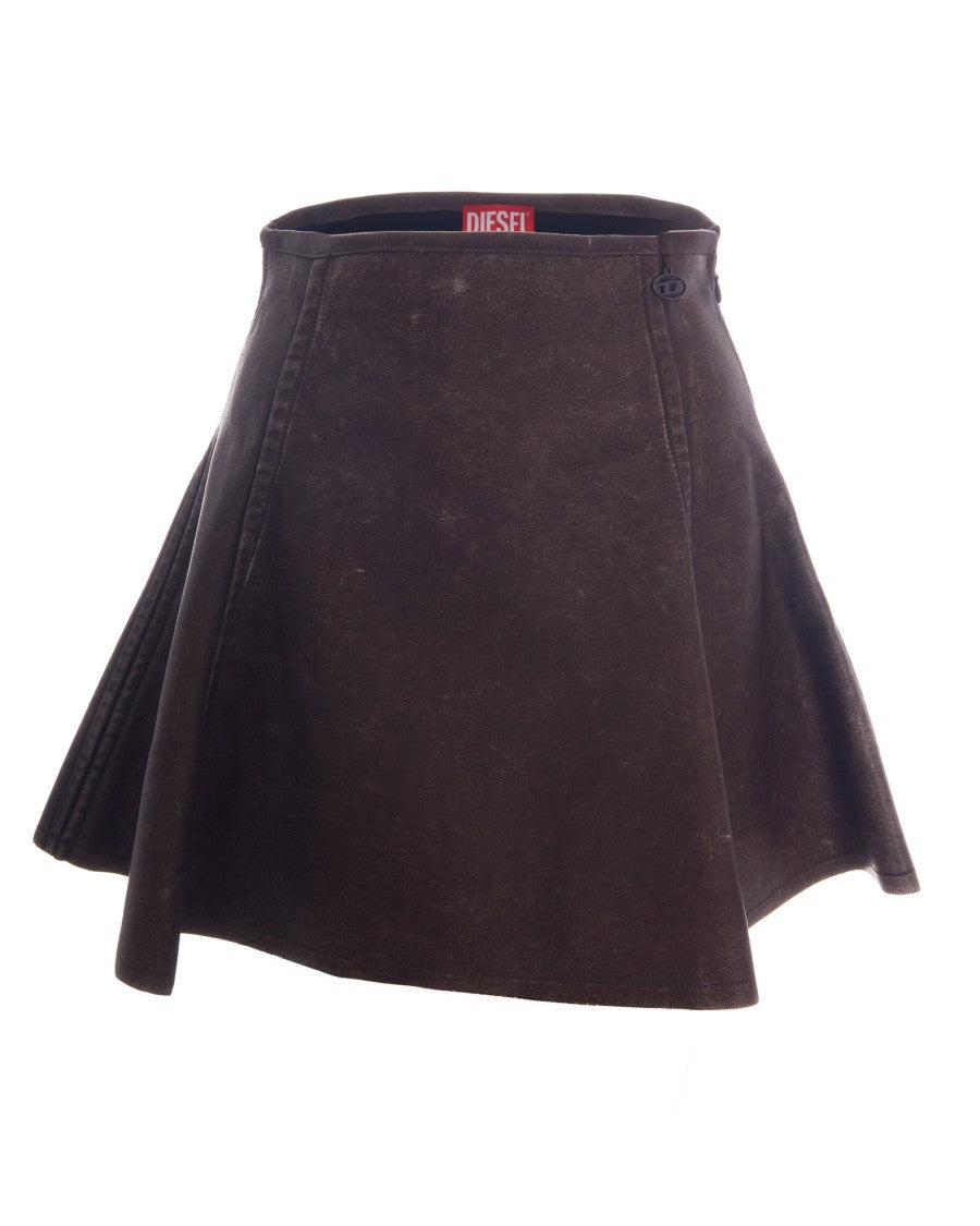 Diesel Chocolate Erina Polyurethane Mini Skirt