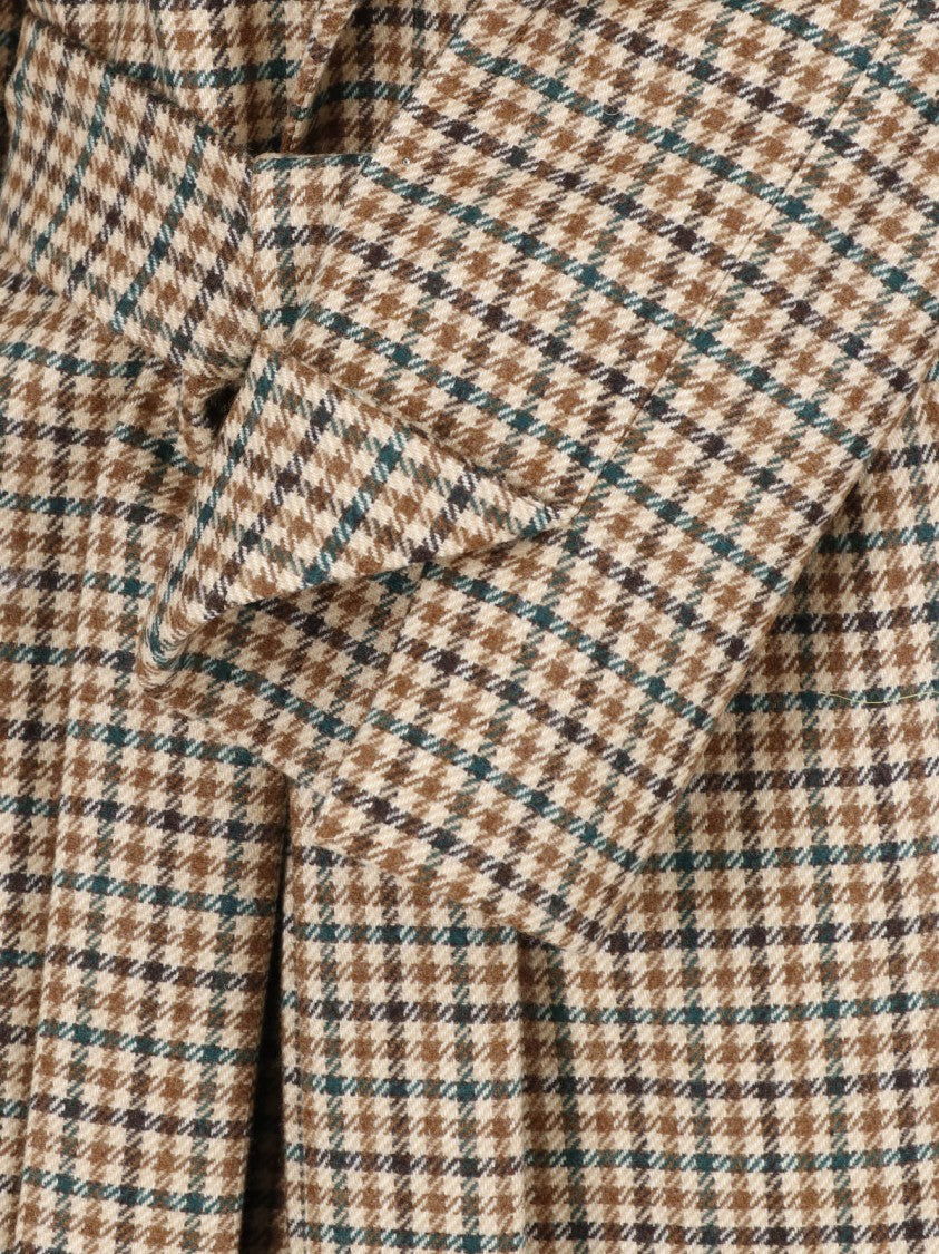 Sa Su Phi Multicolor Checkered Wool Belted Coat