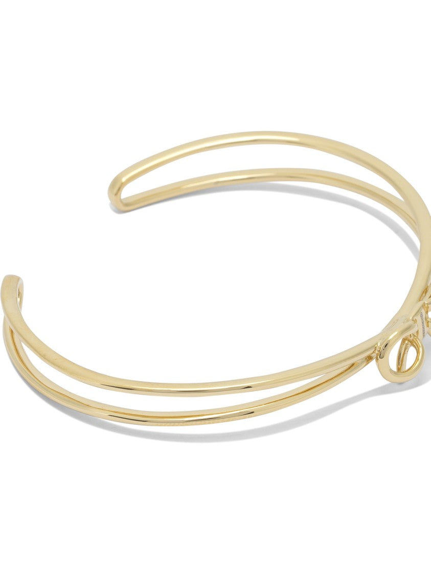 Ferragamo Open-Ended Brass Bracelet