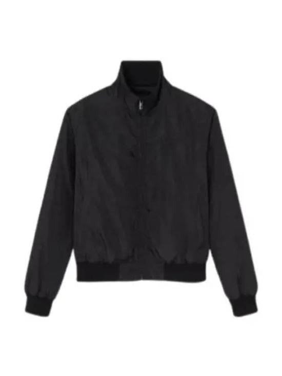 Versace Cropped Black High Collar Versace Jacket With Ribbed Details