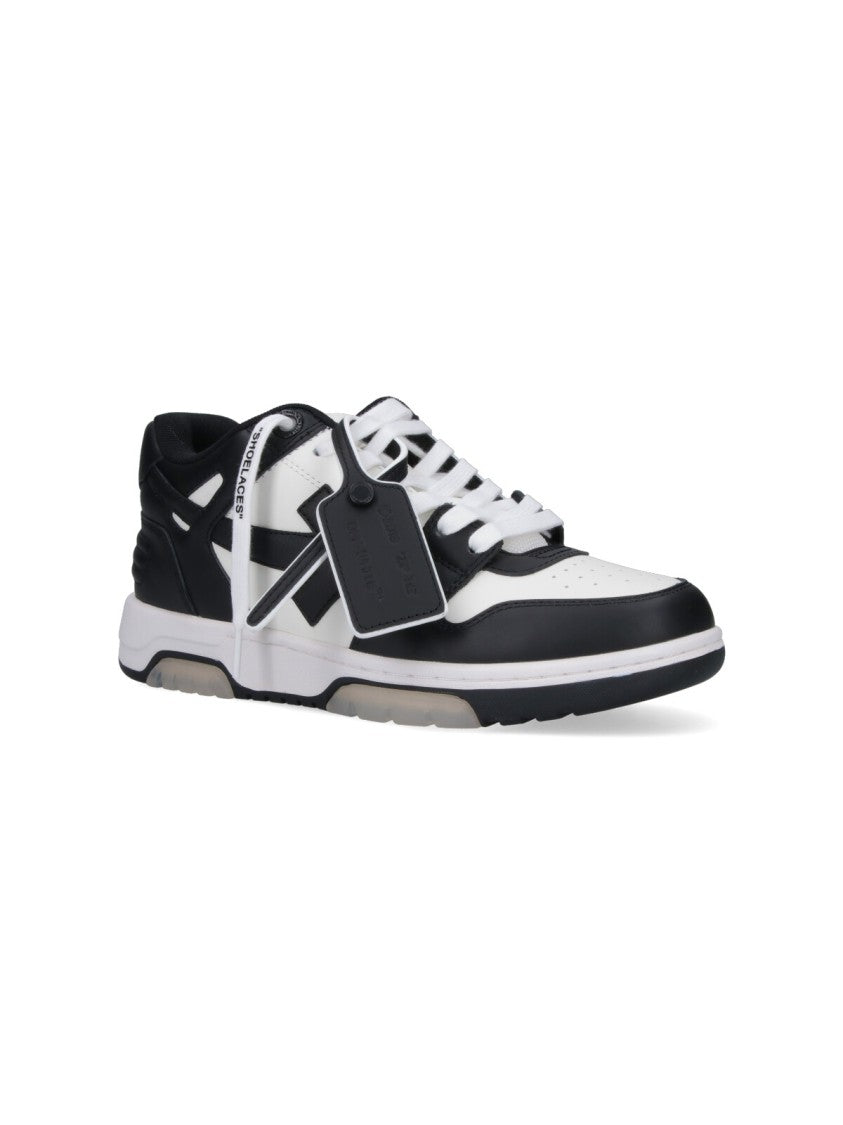 Off-White Low-Top Sneakers With Iconic Branding And Rubber Sole