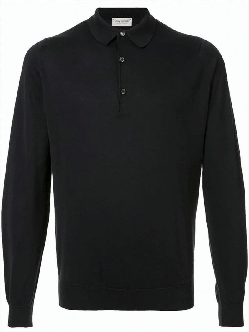 John Smedley Fine Cotton Long-Sleeve Polo Shirt With Classic Collar