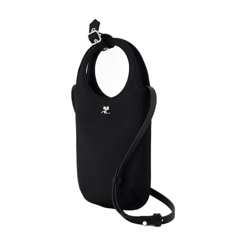 Courrèges Slim Holy Handbag - Satin - Black