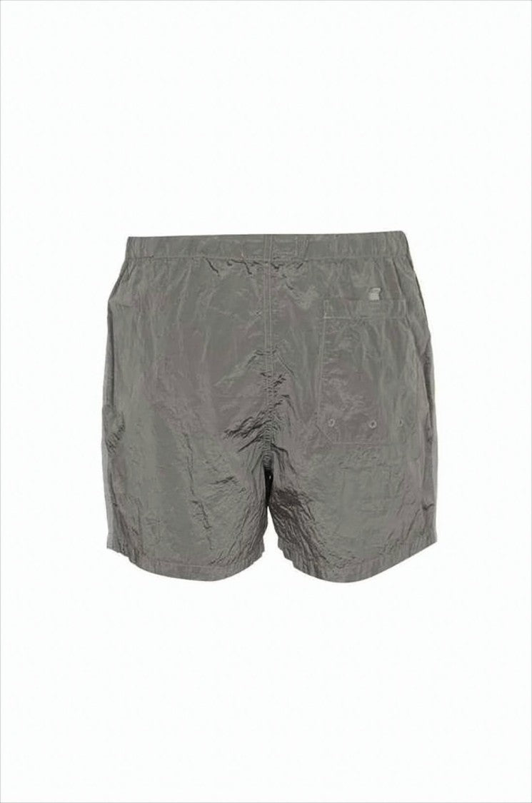 Stone Island Crinkled Texture Grey Swim Shorts