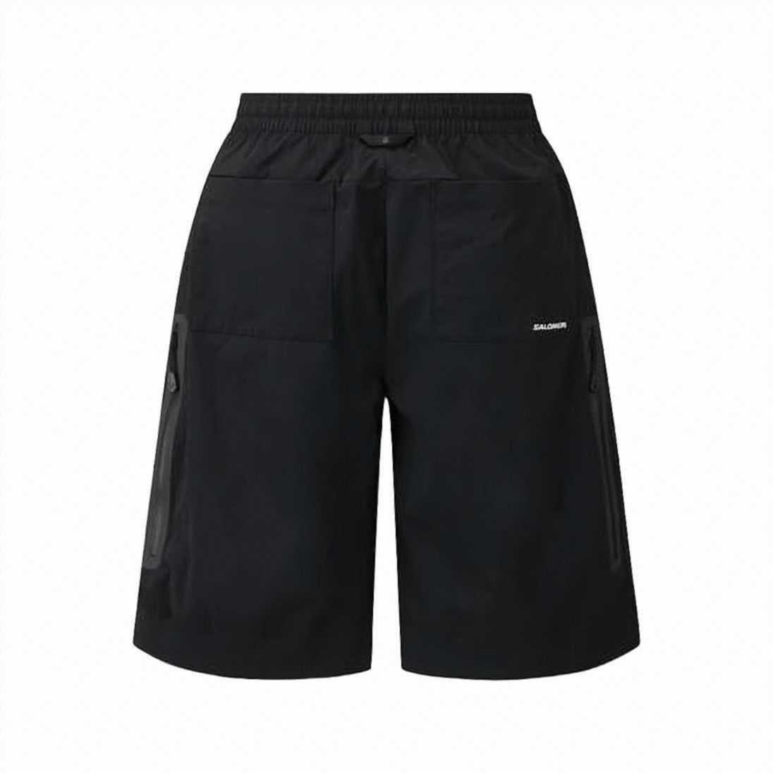 Salomon Straight-Cut Black Shorts With Elastic Waistband And Zippered Pockets