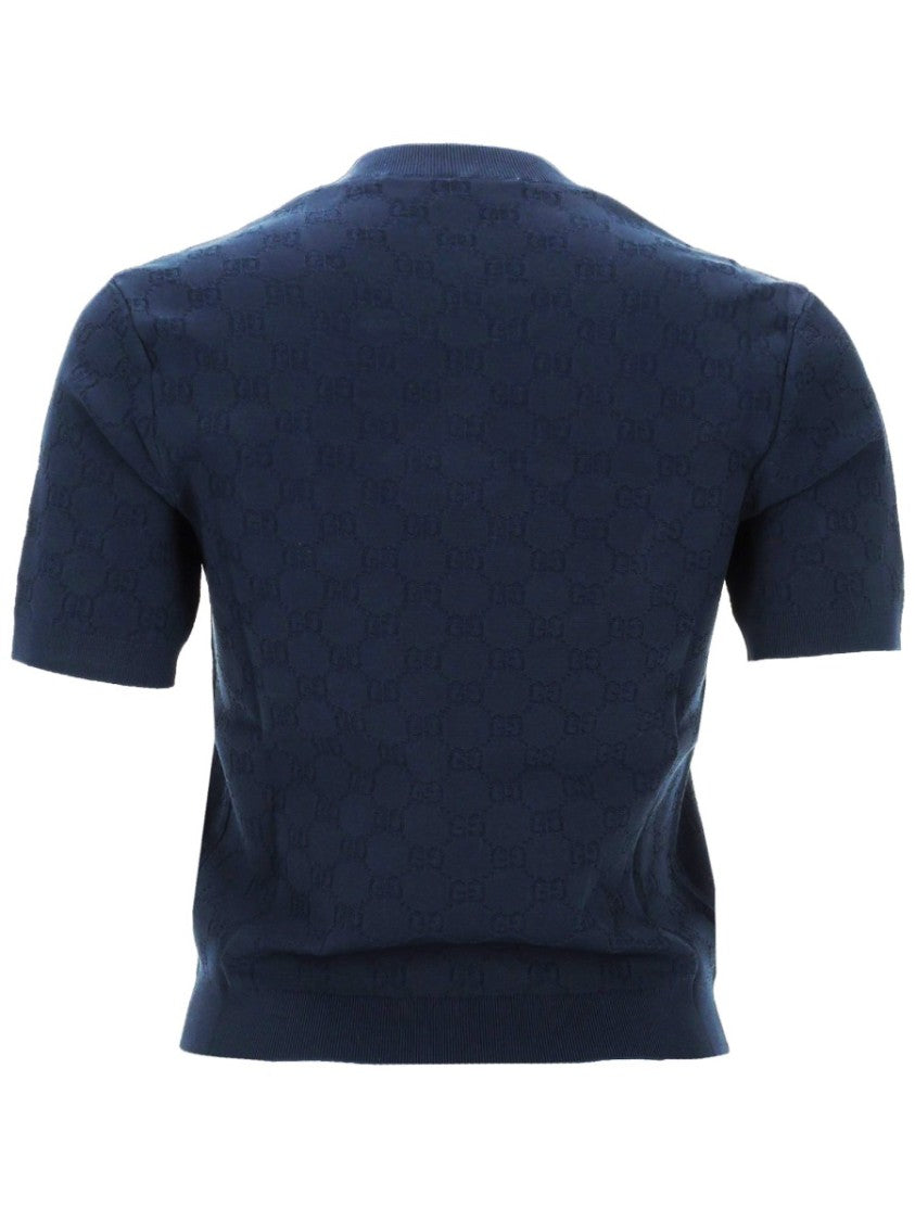 Gucci Jacquard Gg Fitted Viscose Top
