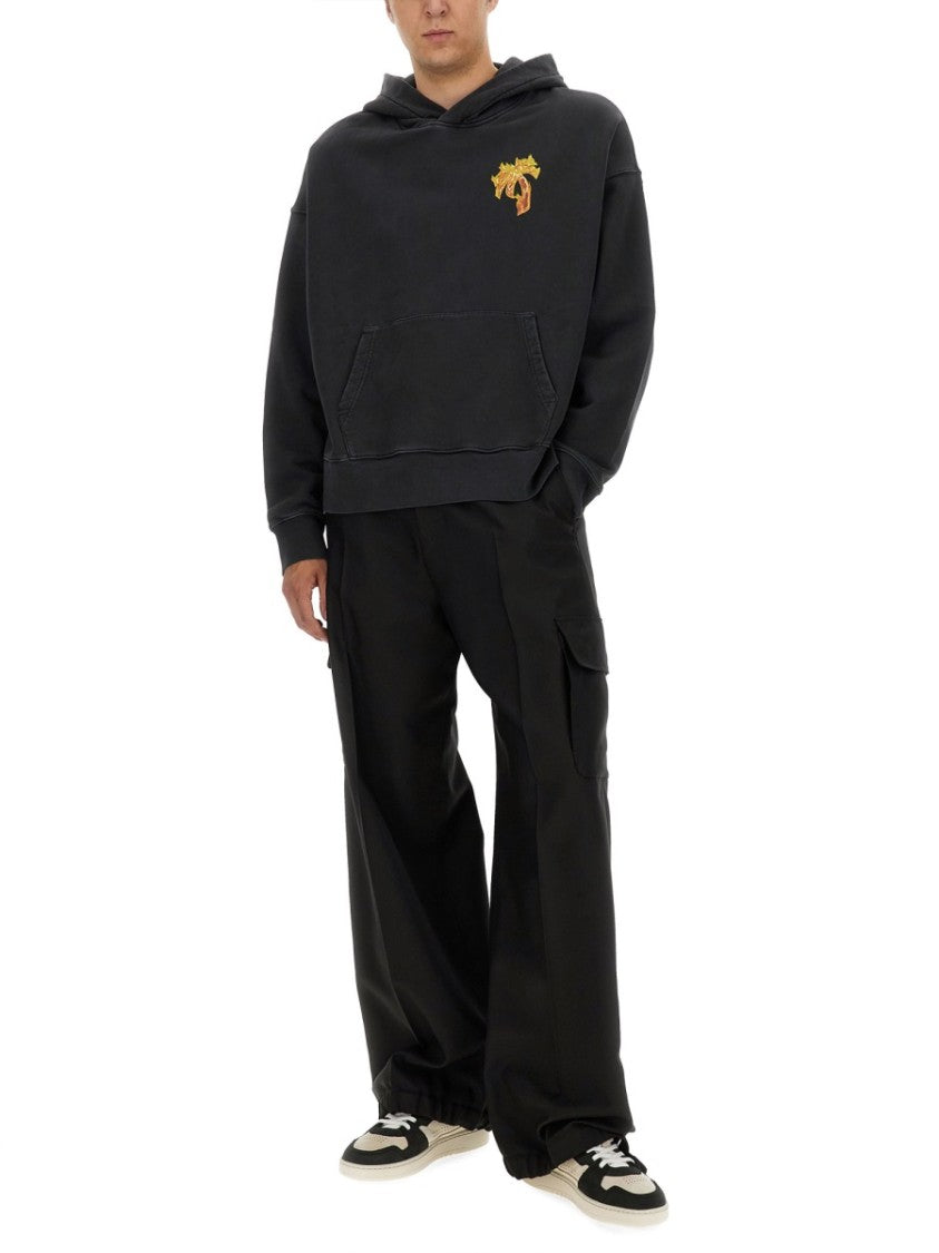 Palm Angels Relaxed Fit Black Hoodie With Vibrant Graphic Design