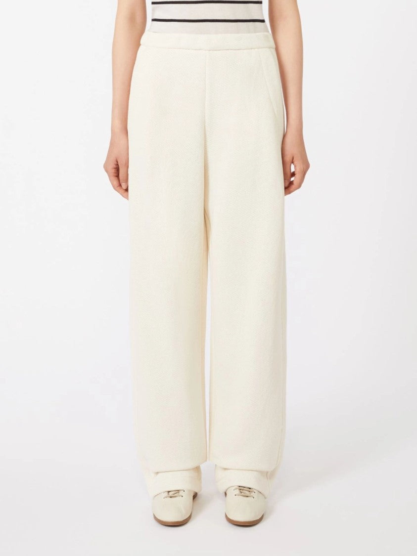 Max Mara White High Waist Cotton Pants