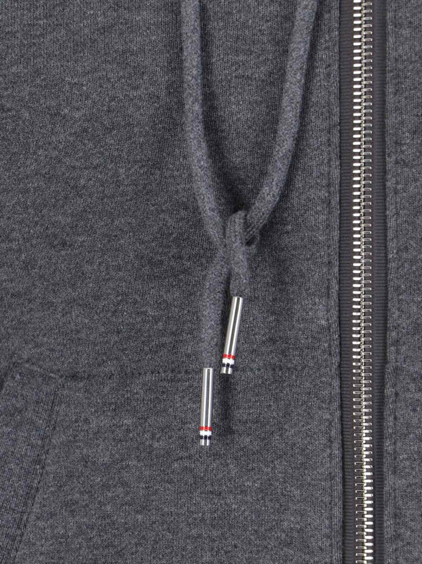 Thom Browne Dark Grey 4-Bar Cotton Zip Hoodie