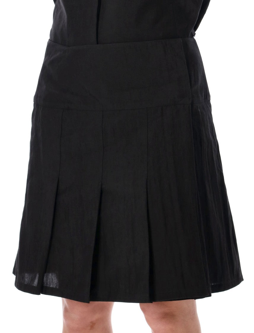 Our Legacy Girdle Mini Skirt With Wide Waistband And Pleated Design