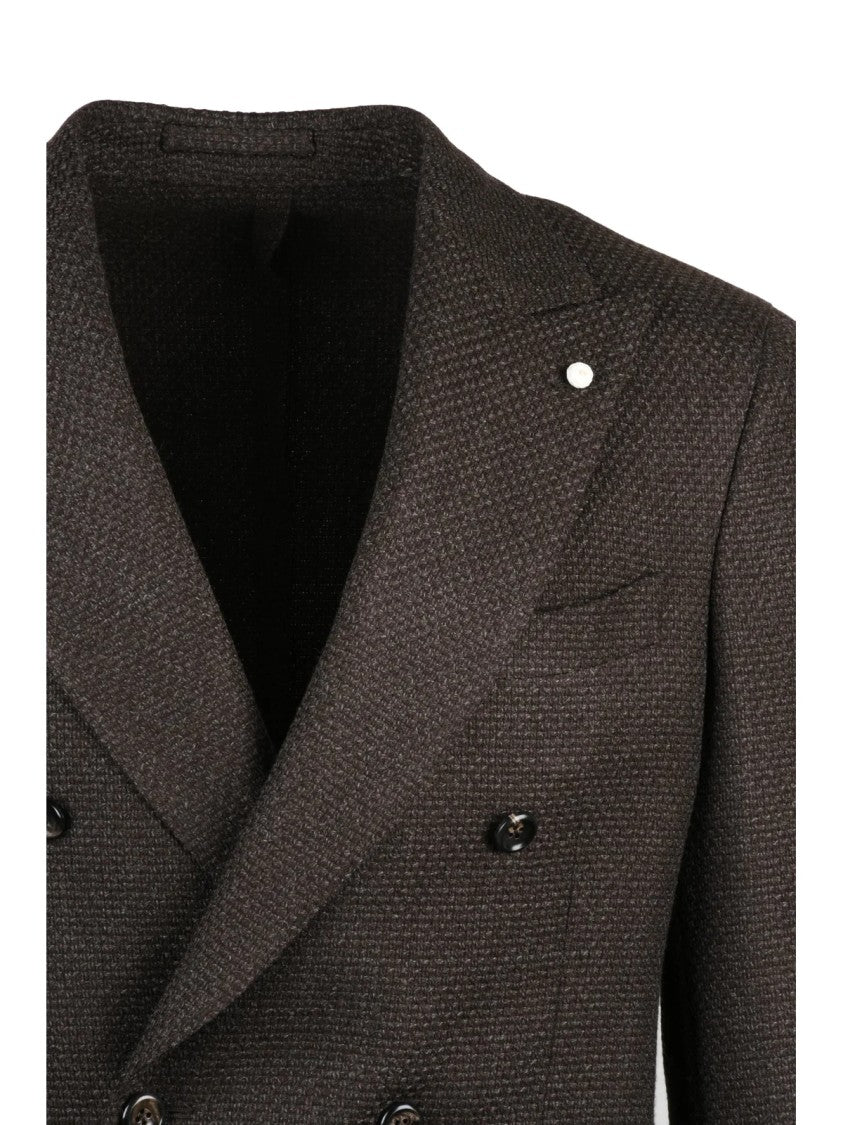 Luigi Bianchi Textured Virgin Wool Double-Breasted Blazer