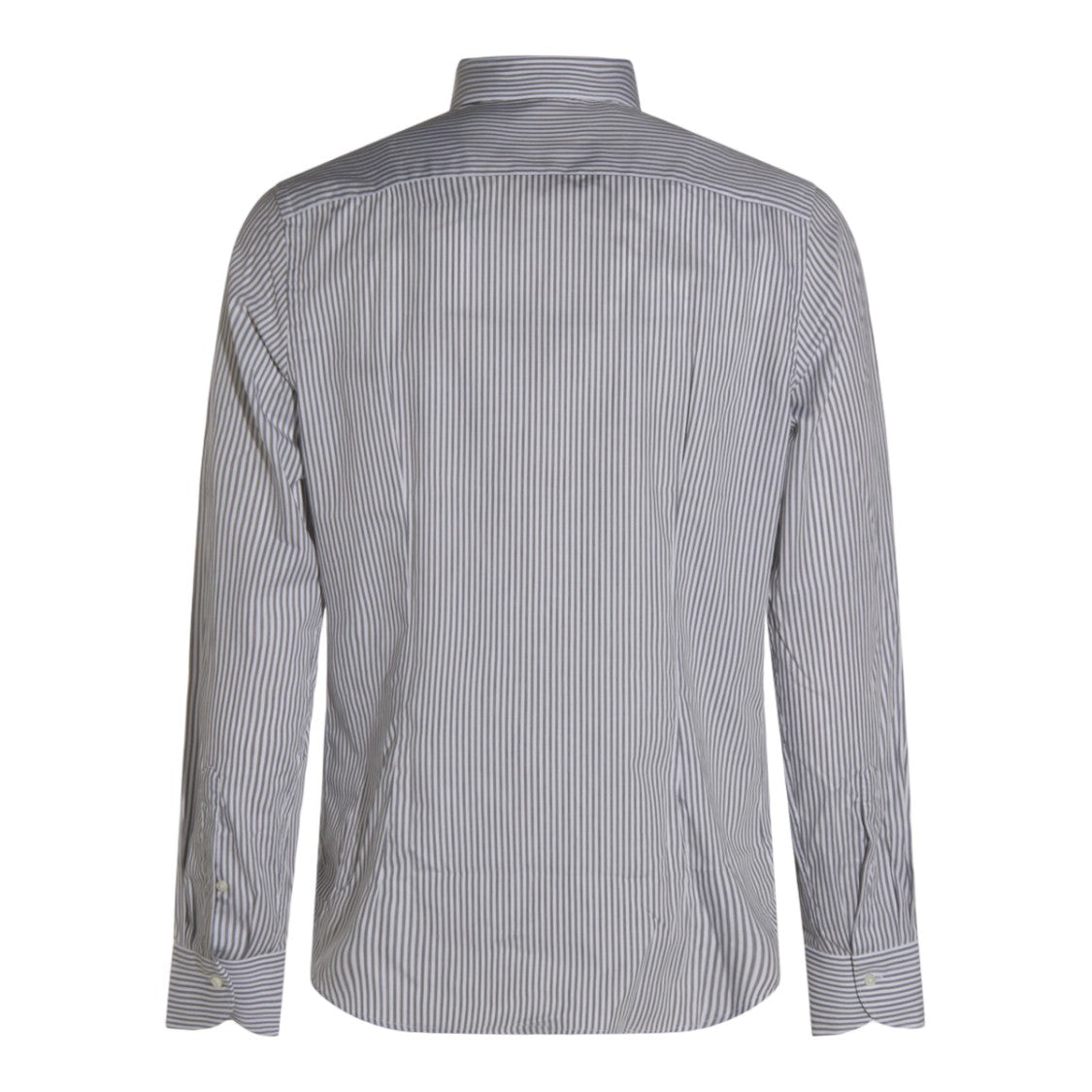 Canali Long-Sleeved Button-Down Shirt With Vertical Stripe Pattern