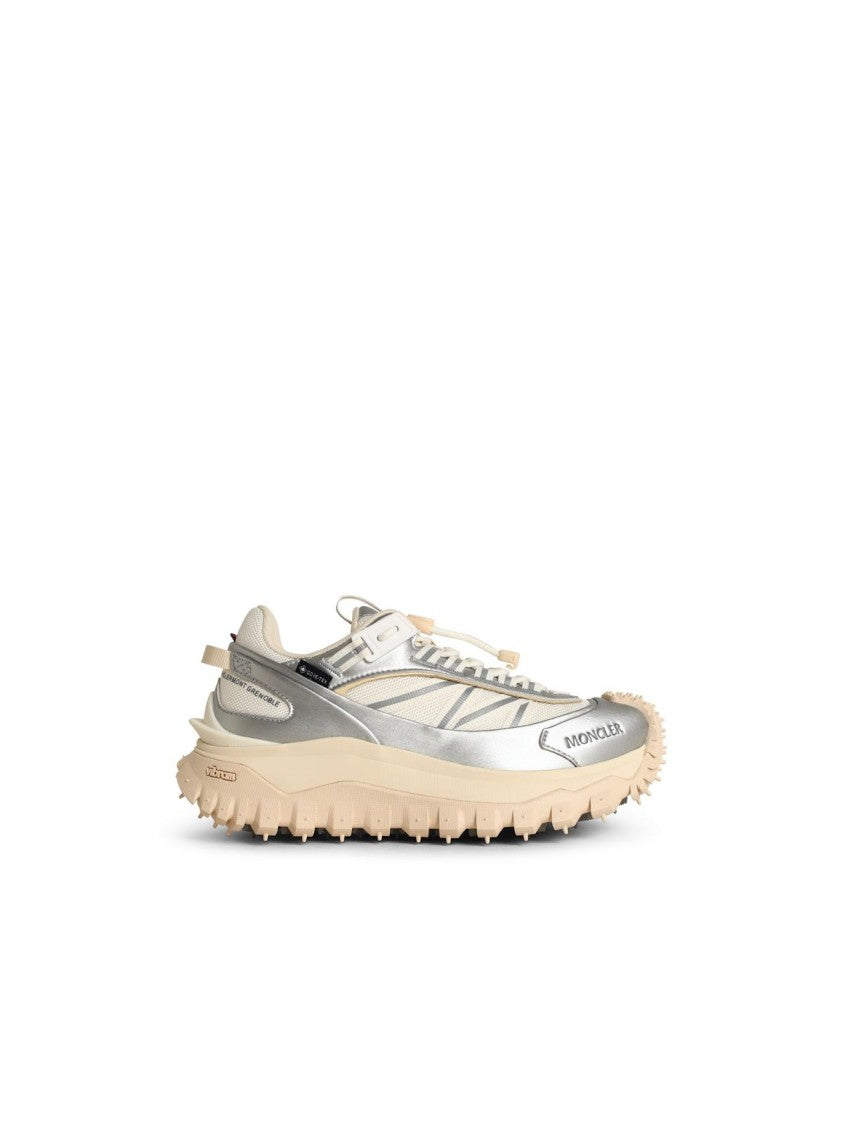 Moncler Trailgrip Gtx' Silver Leather Blend Sneakers