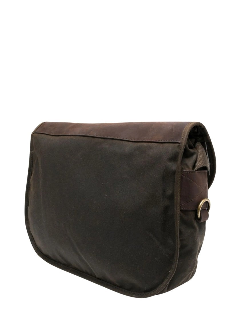 Barbour Aged Brass Accent Leather Messenger Bag