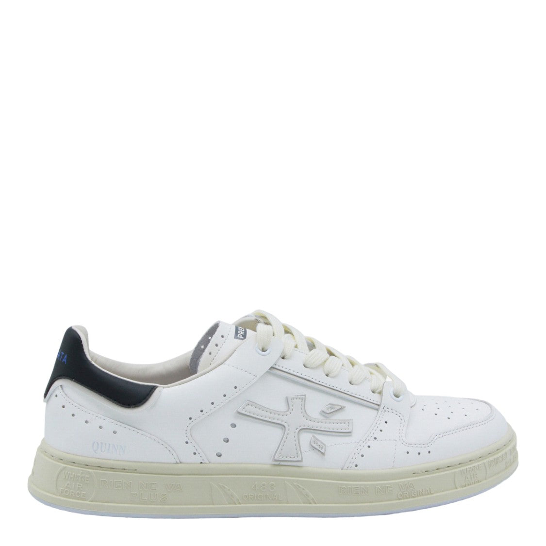 Premiata Low-Top Leather Sneakers With Perforated Upper