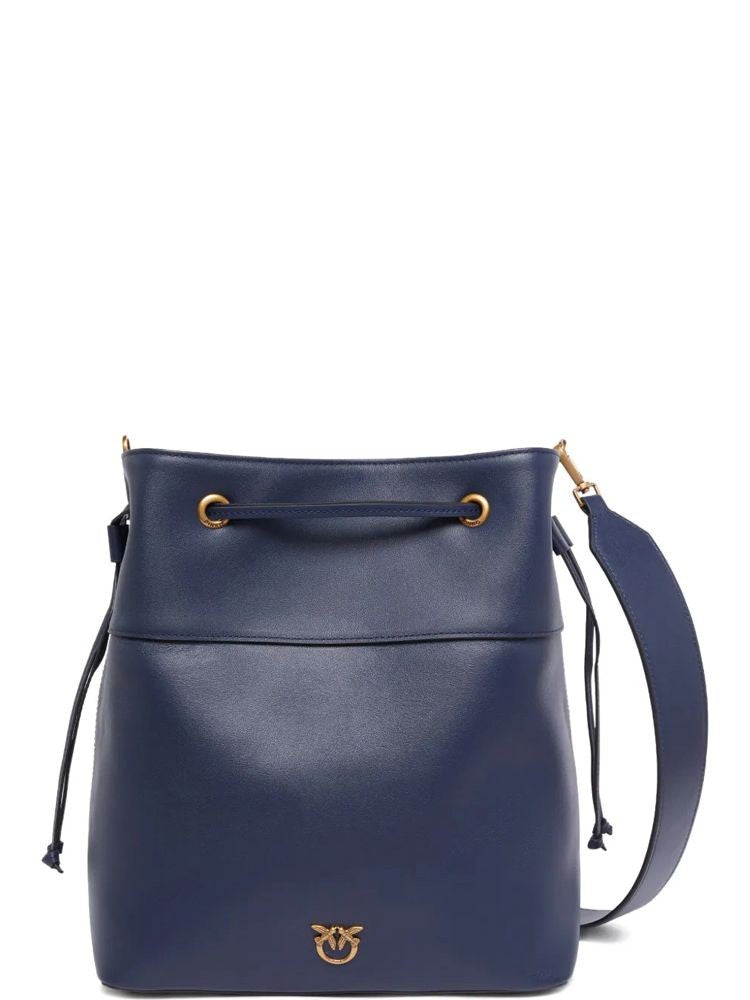 Pinko Structured Shoulder Bag With Drawstring Closure And Star Embellishments