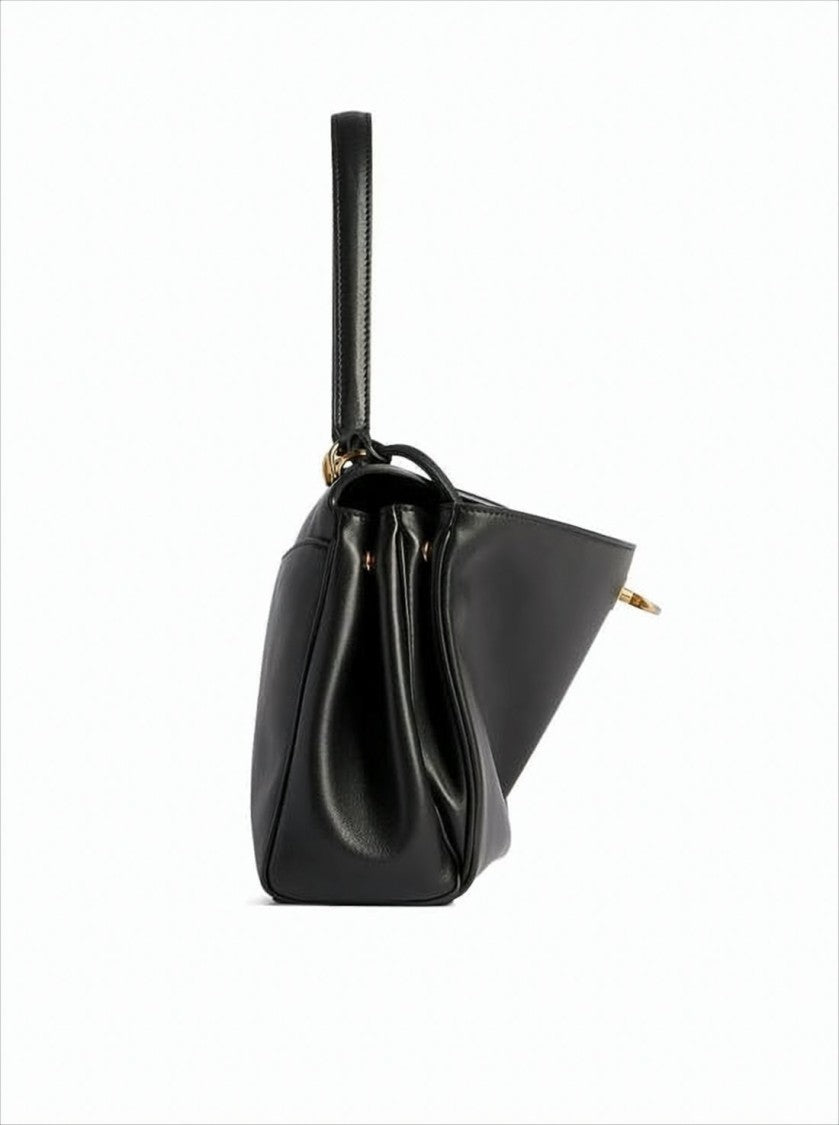 Balenciaga Rectangular Black Leather Shoulder Bag