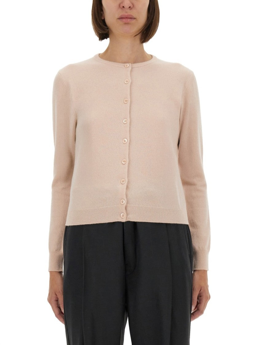 Maison Margiela Fitted Knitted Cardigan With Round Neckline