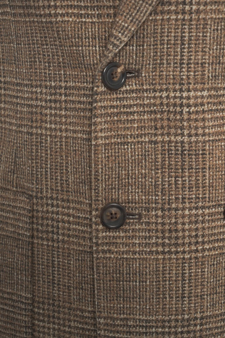 Circolo 1901 Textured Glencheck Double-Breasted Blazer With Notch Lapel