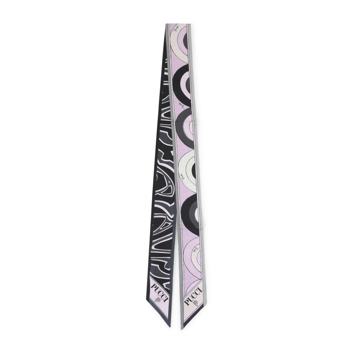 Pucci Slender Silk Scarf With Abstract Geometric Pattern