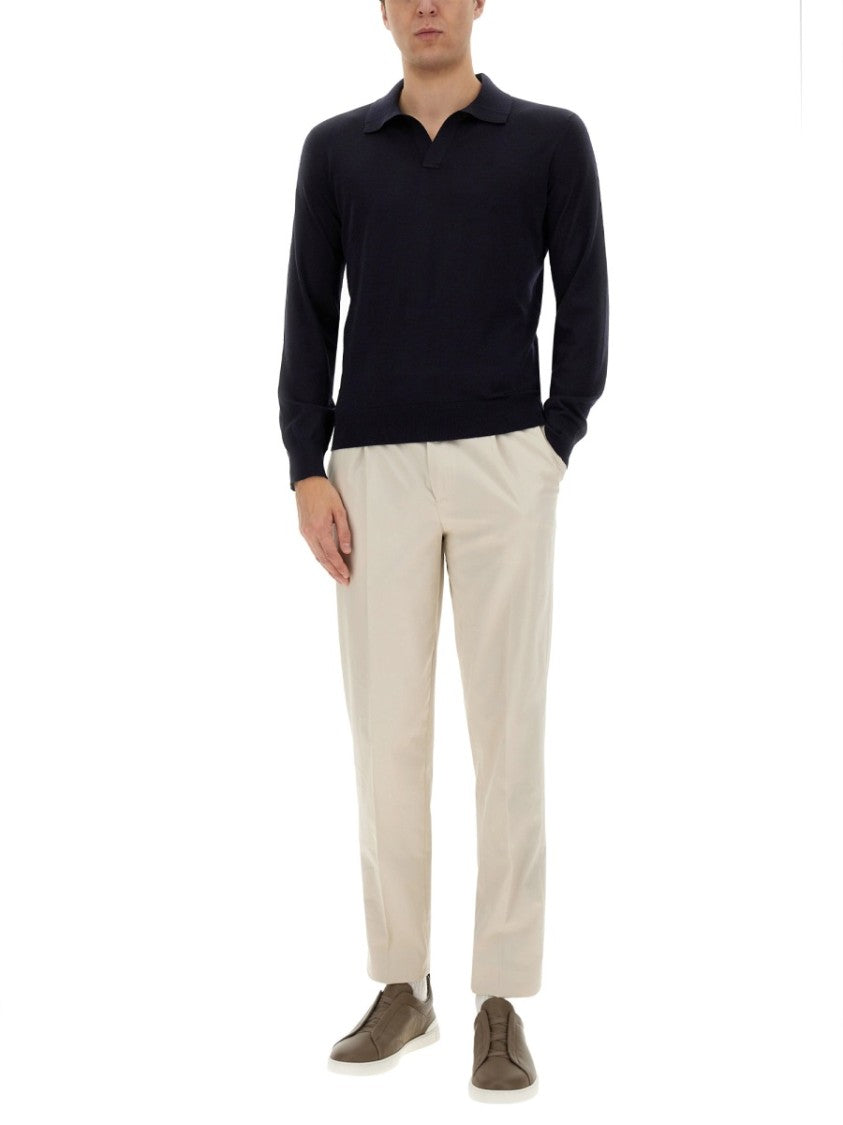 Zegna Cashmere And Silk Polo Shirt