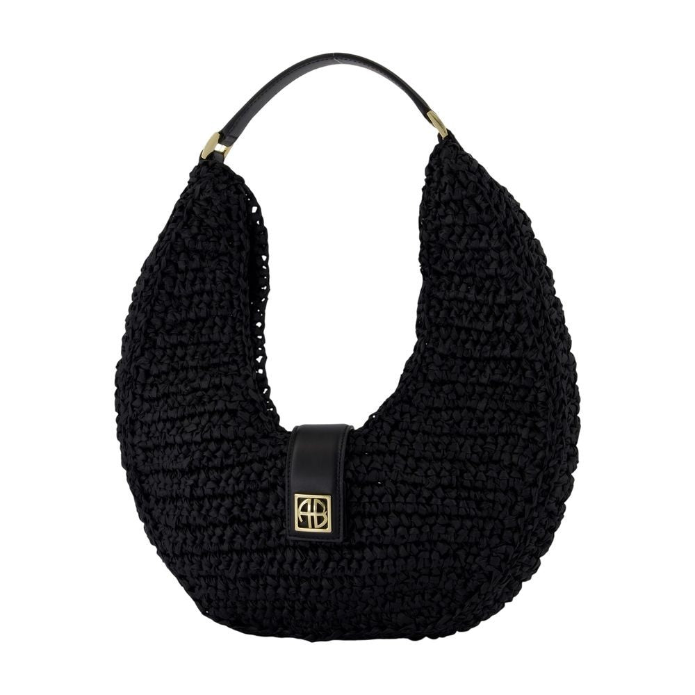Anine Bing Lou Monogram Shoulder Bag Black - Canvas - Black