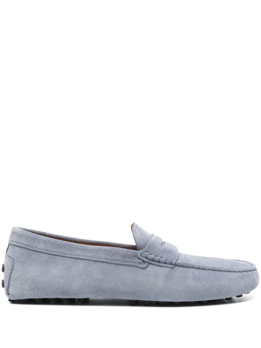 Tod's Blue Suede Slip-On Loafers