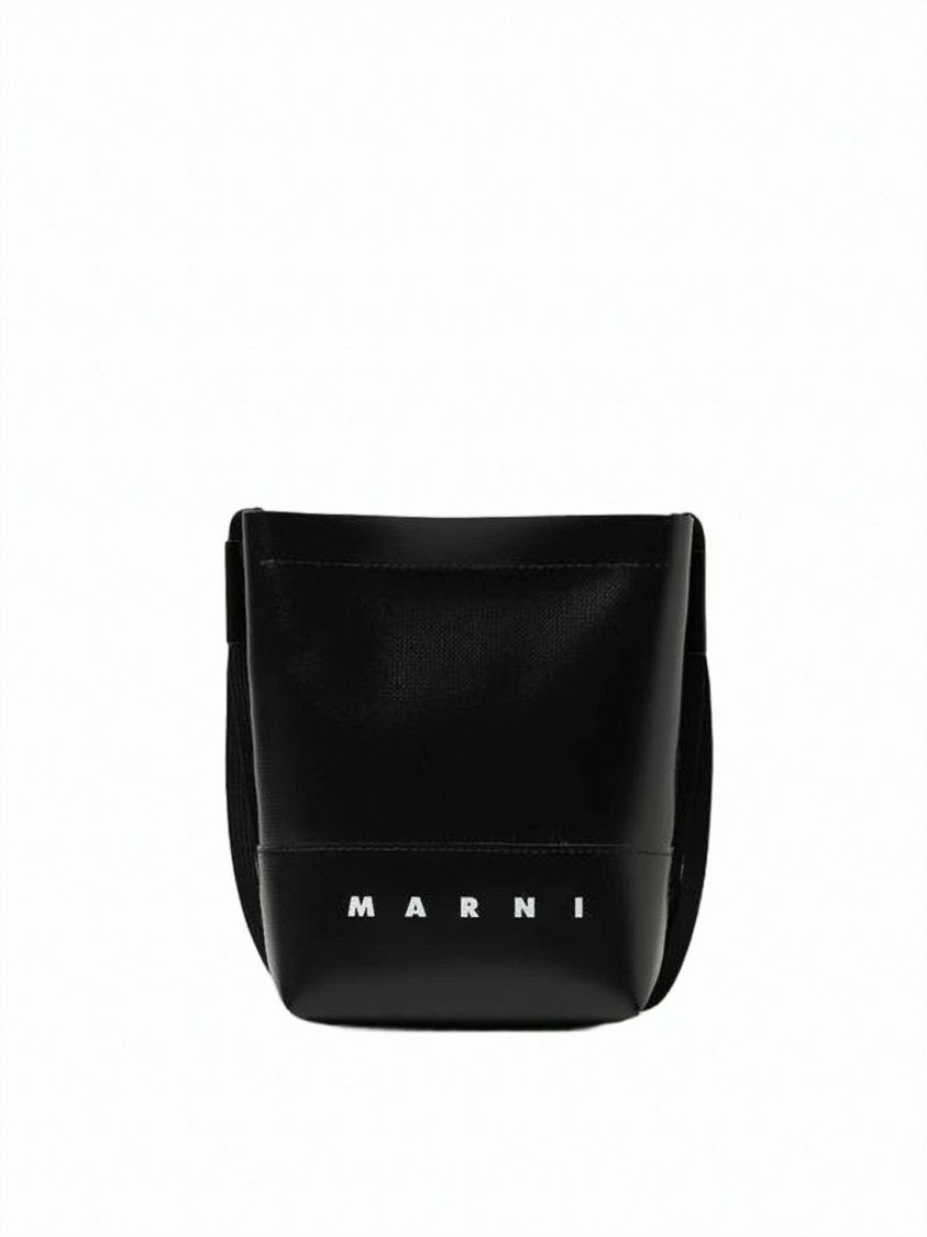 Marni Structured Black Shoulder Bag With Smooth Finish